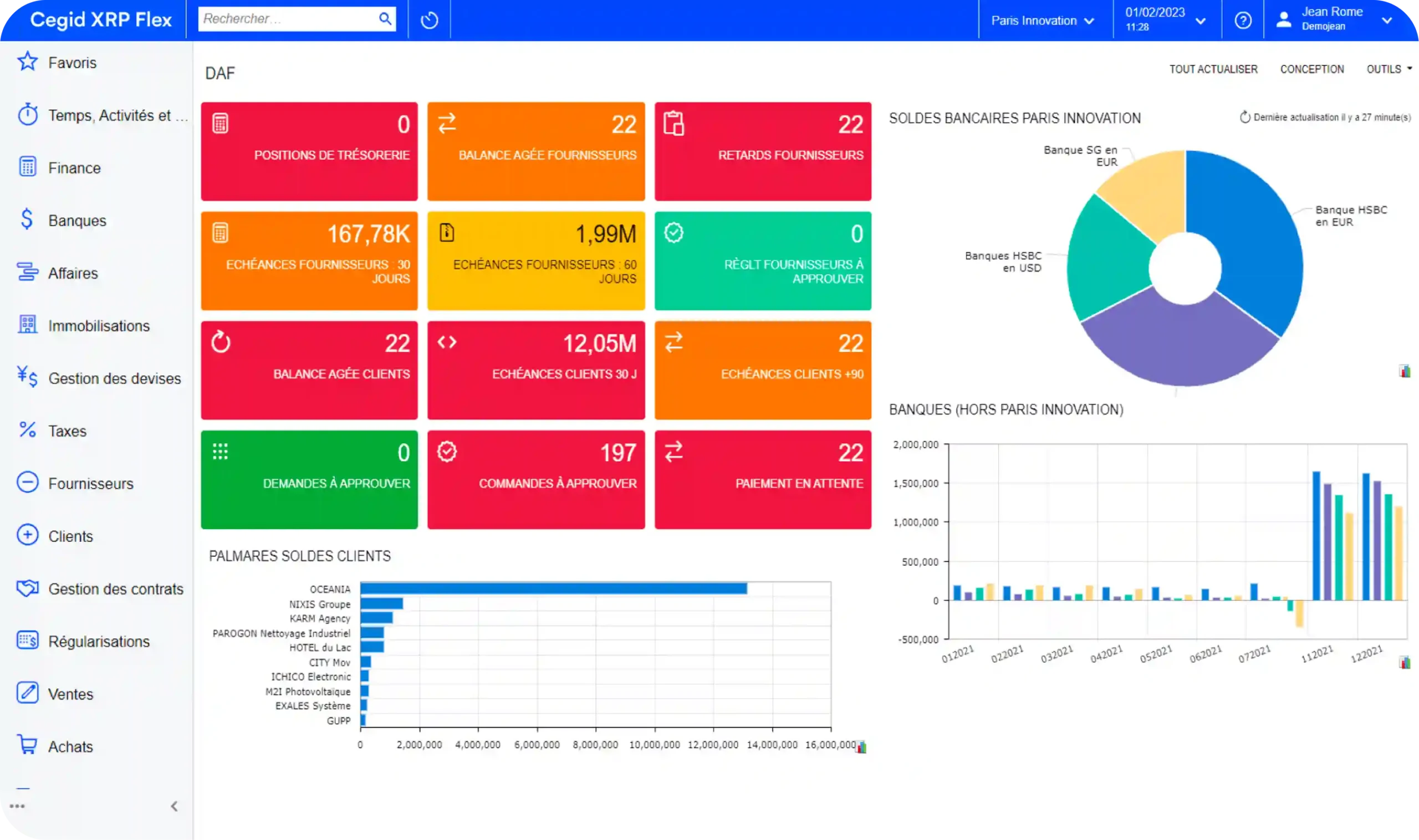 cegid xrp flex tableau de bord