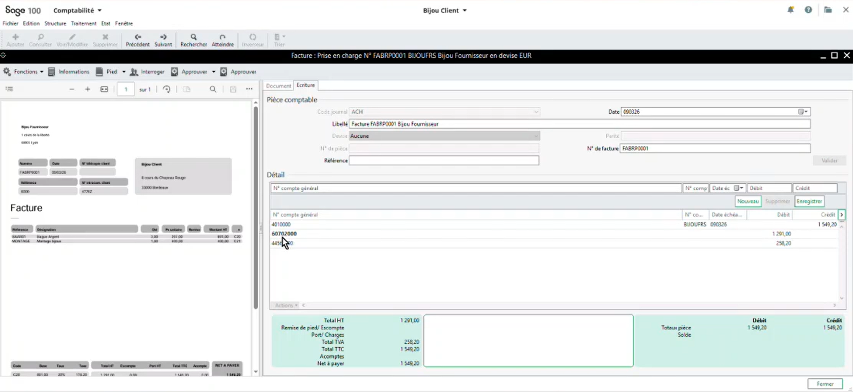 EBP Gestion Commerciale tableau de bord Facturation Electronique