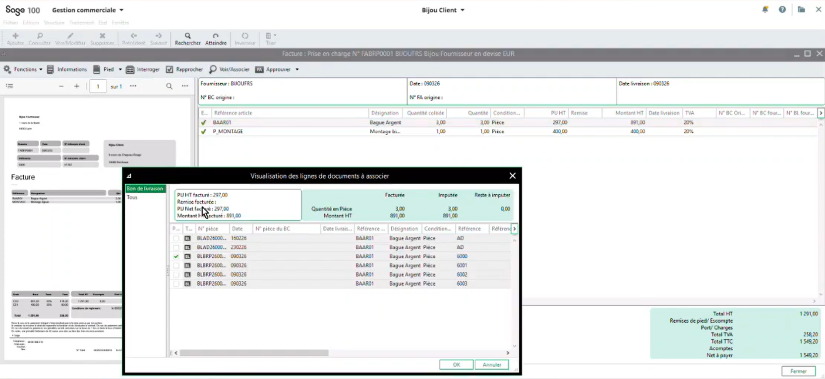 EBP Gestion Commerciale tableau de bord Facturation Electronique